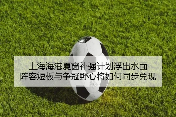 上海海港夏窗补强计划浮出水面 阵容短板与争冠野心将如何同步兑现